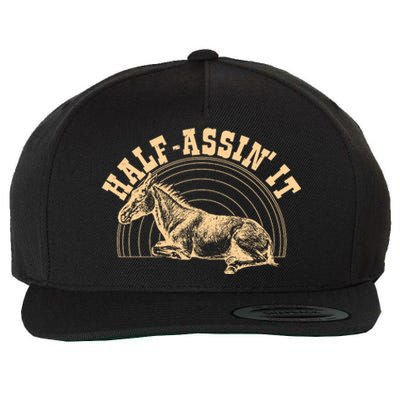 Vintage Half Assin It Mule Donkey Wool Snapback Cap