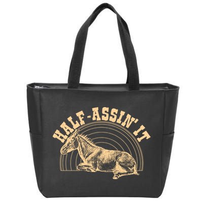 Vintage Half Assin It Mule Donkey Zip Tote Bag
