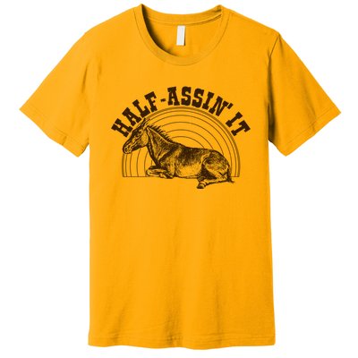 Vintage Half Assin It Mule Donkey Premium T-Shirt