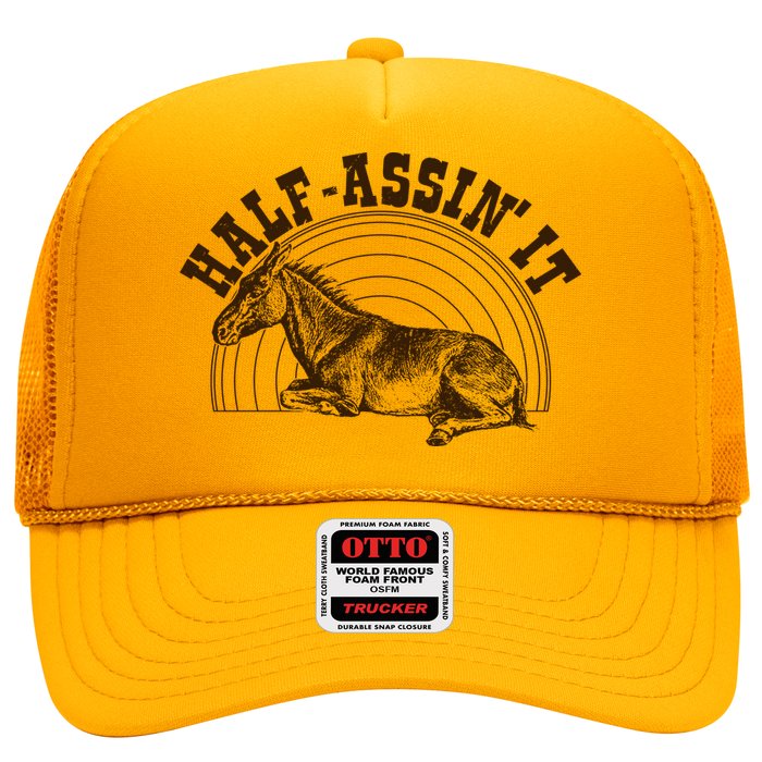 Vintage Half Assin It Mule Donkey Trucker Hat