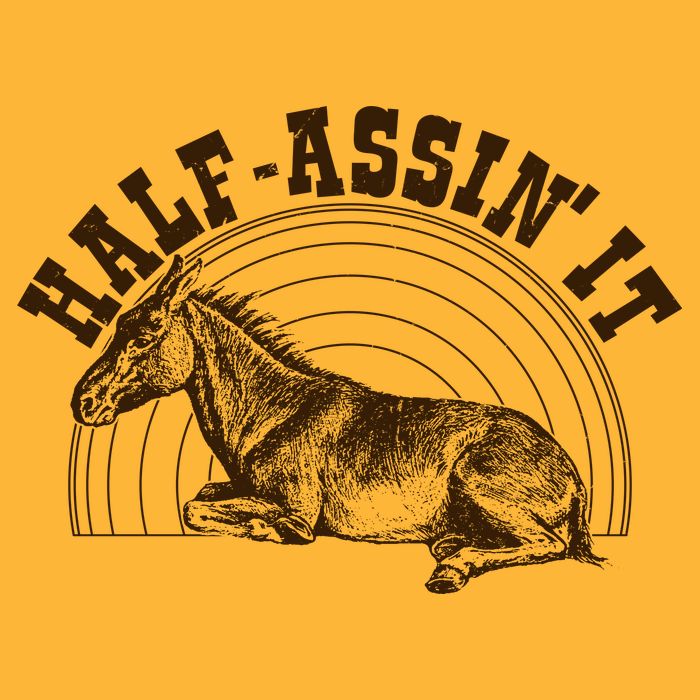 Vintage Half Assin It Mule Donkey Golf Towel