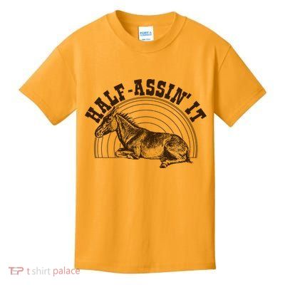 Vintage Half Assin It Mule Donkey Kids T-Shirt