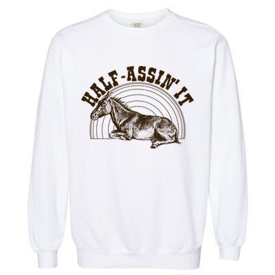 Vintage Half Assin It Mule Donkey Garment-Dyed Sweatshirt