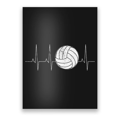 Volleyball Heartbeat As Funny Volleyball Gift Ideas Poster