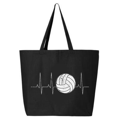 Volleyball Heartbeat As Funny Volleyball Gift Ideas 25L Jumbo Tote