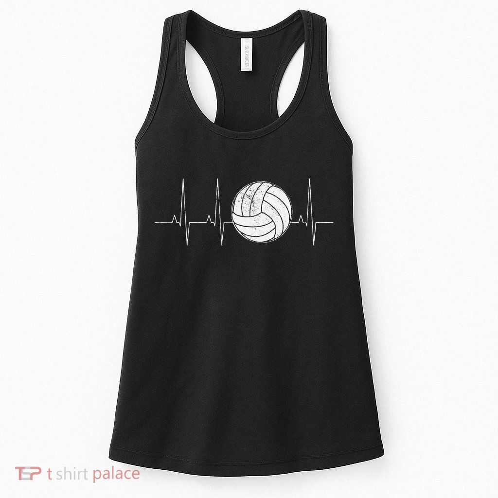 Volleyball Heartbeat As Funny Volleyball Gift Ideas Womens Tank Top