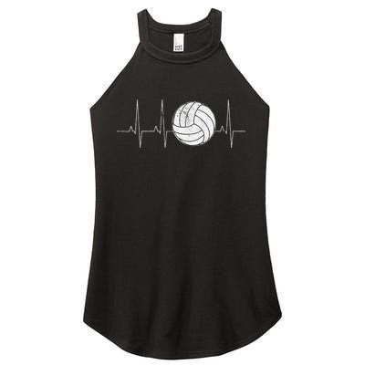 Volleyball Heartbeat As Funny Volleyball Gift Ideas Women's Perfect Tri Rocker Tank