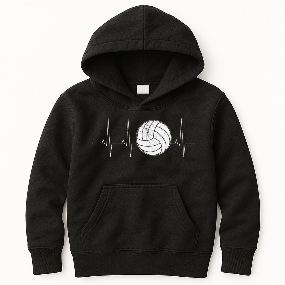 Volleyball Heartbeat As Funny Volleyball Gift Ideas Kids Hoodie