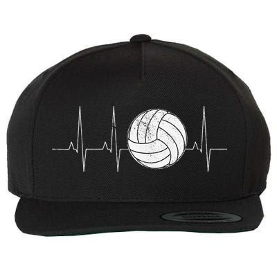 Volleyball Heartbeat As Funny Volleyball Gift Ideas Wool Snapback Cap