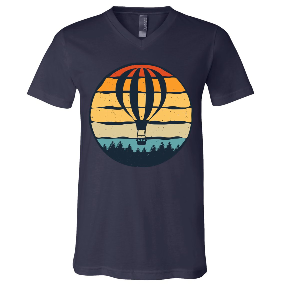 Vintage Hot Air Balloon And Ballooning Design Sky Adventure V-Neck T-Shirt