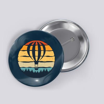 Vintage Hot Air Balloon And Ballooning Design Sky Adventure Button