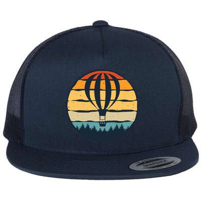 Vintage Hot Air Balloon And Ballooning Design Sky Adventure Flatbill Hat