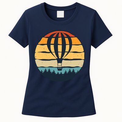 Vintage Hot Air Balloon And Ballooning Design Sky Adventure Womens T-Shirt