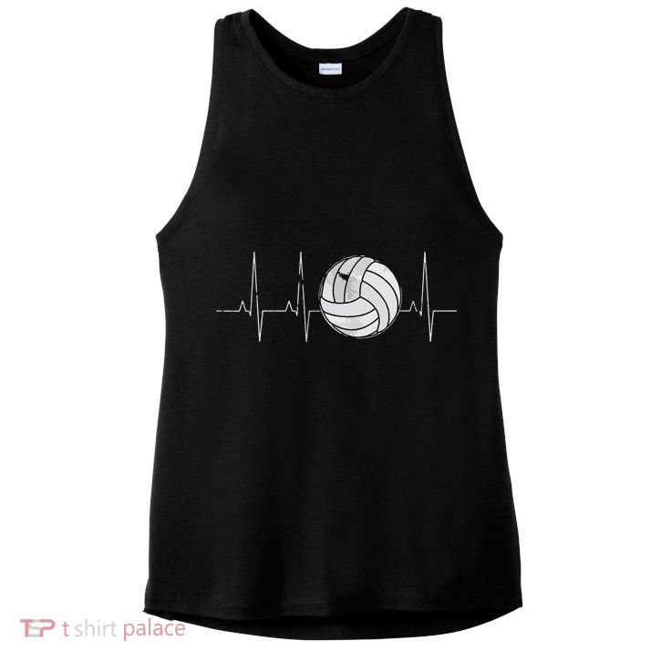 Volleyball Heartbeat As Funny Volleyball Gift Ideas Ladies PosiCharge Tri-Blend Wicking Tank
