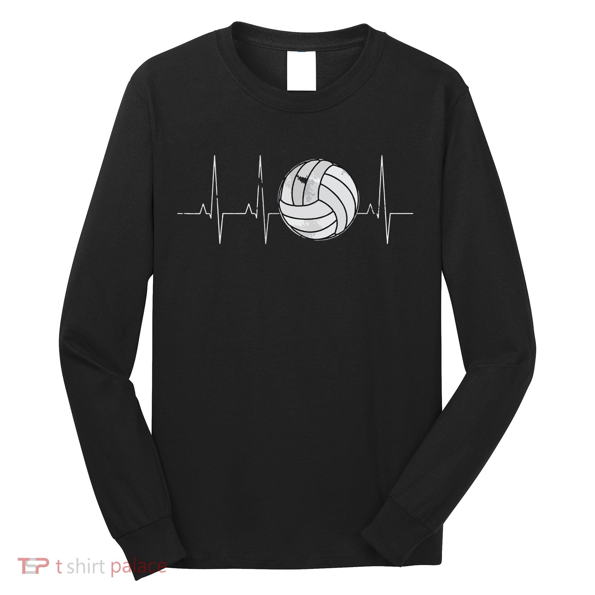 Volleyball Heartbeat As Funny Volleyball Gift Ideas Long Sleeve Shirt