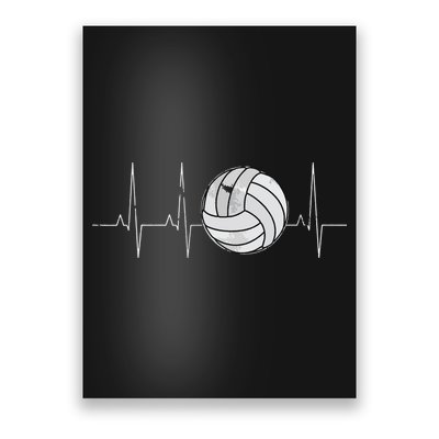 Volleyball Heartbeat As Funny Volleyball Gift Ideas Poster