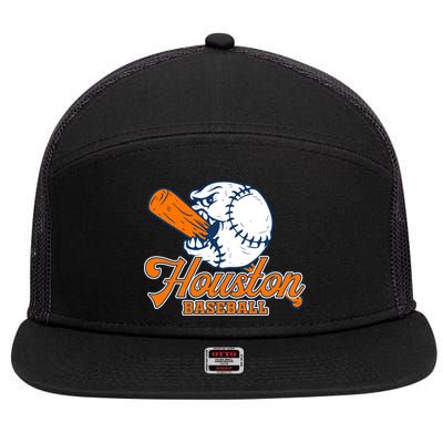 Vintage Houston Baseball Space City Retro 7 Panel Mesh Trucker Snapback Hat