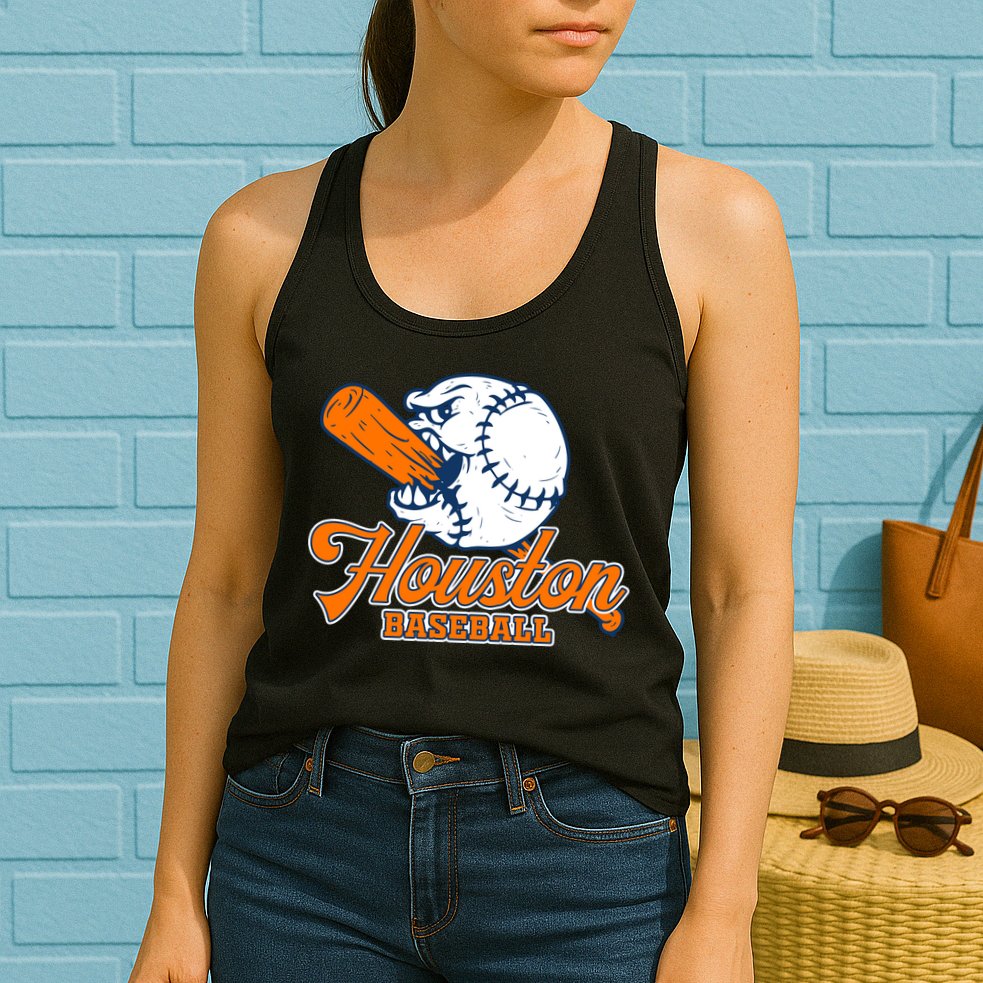 Vintage Houston Baseball Space City Retro Womens Tank Top