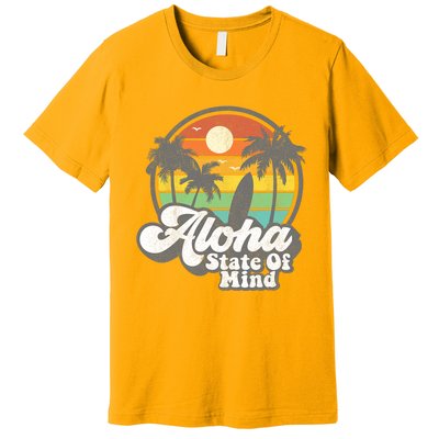 Vintage Hawaii Aloha State Hawaiian Beach Surfing Surf Gift Premium T-Shirt