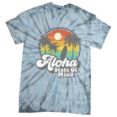 Vintage Hawaii Aloha State Hawaiian Beach Surfing Surf Gift Tie-Dye T-Shirt