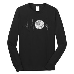 Volleyball Heartbeat As Funny Volleyball Gift Ideas Long Sleeve Shirt