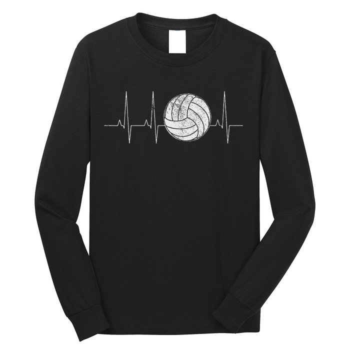 Volleyball Heartbeat As Funny Volleyball Gift Ideas Long Sleeve Shirt