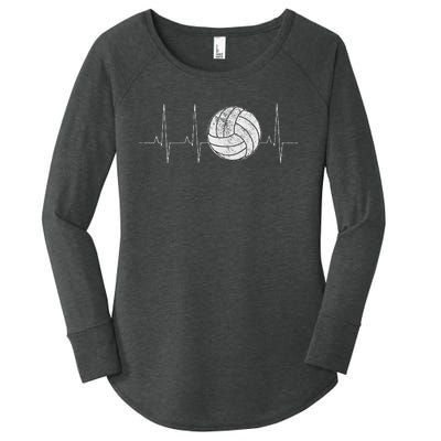 Volleyball Heartbeat As Funny Volleyball Gift Ideas Women's Perfect Tri Tunic Long Sleeve Shirt