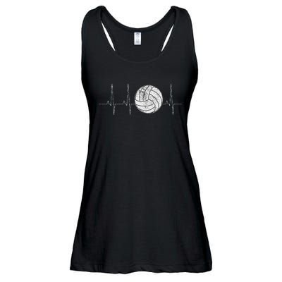 Volleyball Heartbeat As Funny Volleyball Gift Ideas Ladies Essential Flowy Tank