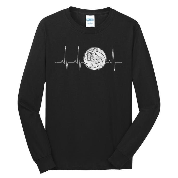 Volleyball Heartbeat As Funny Volleyball Gift Ideas Tall Long Sleeve T-Shirt