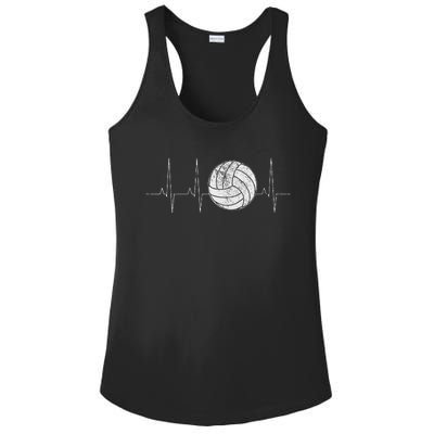 Volleyball Heartbeat As Funny Volleyball Gift Ideas Ladies PosiCharge Competitor Racerback Tank