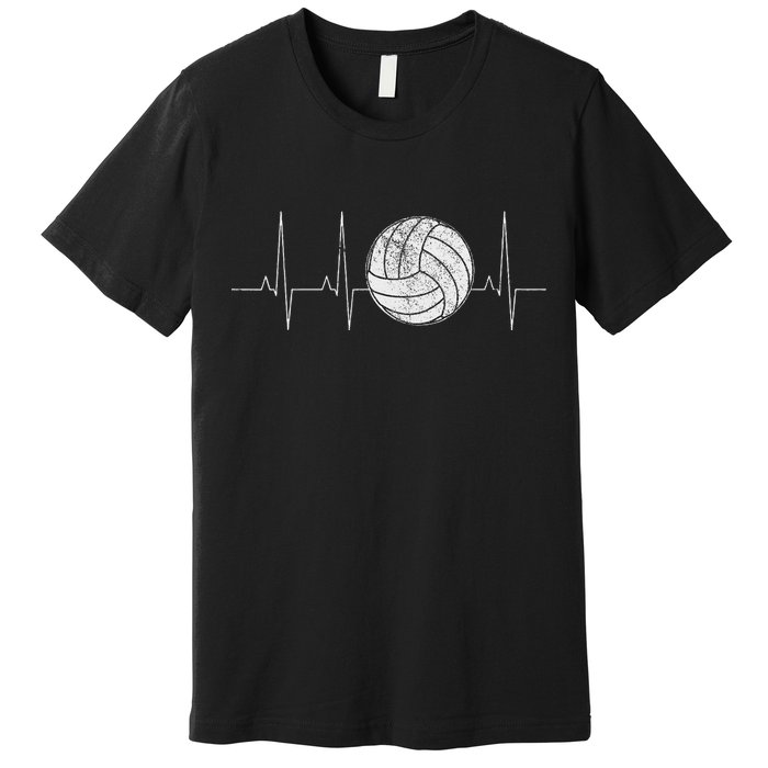 Volleyball Heartbeat As Funny Volleyball Gift Ideas Premium T-Shirt