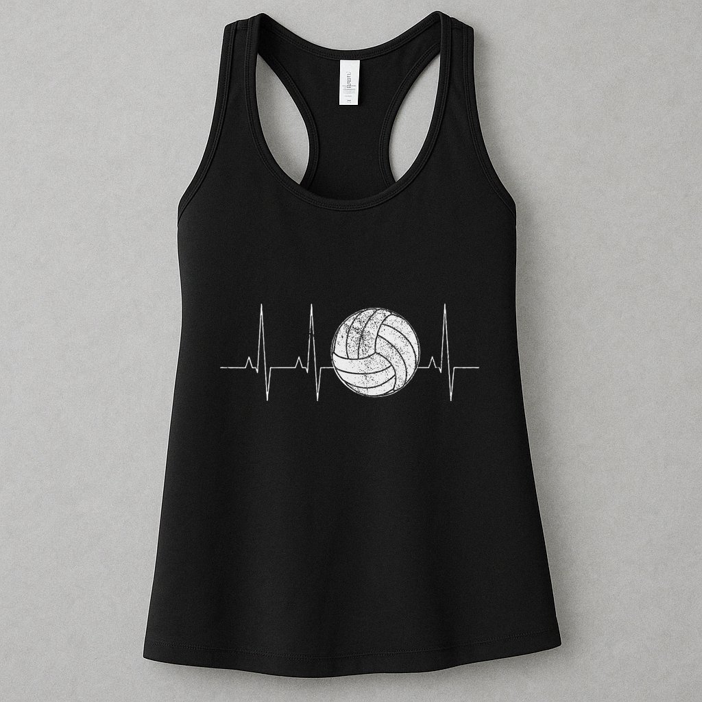 Volleyball Heartbeat As Funny Volleyball Gift Ideas Womens Tank Top