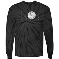 Volleyball Heartbeat As Funny Volleyball Gift Ideas Tie-Dye Long Sleeve Shirt