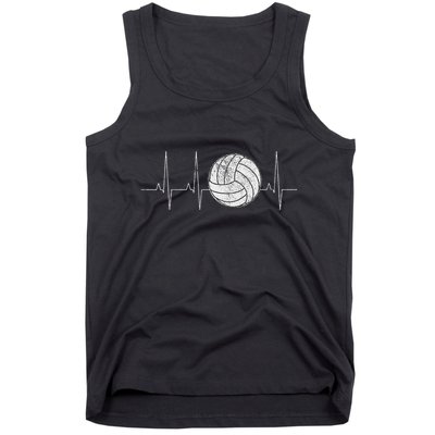 Volleyball Heartbeat As Funny Volleyball Gift Ideas Tank Top