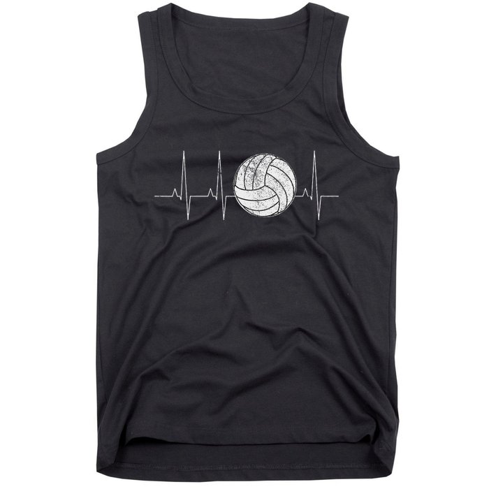 Volleyball Heartbeat As Funny Volleyball Gift Ideas Tank Top