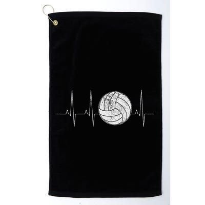 Volleyball Heartbeat As Funny Volleyball Gift Ideas Golf Towel
