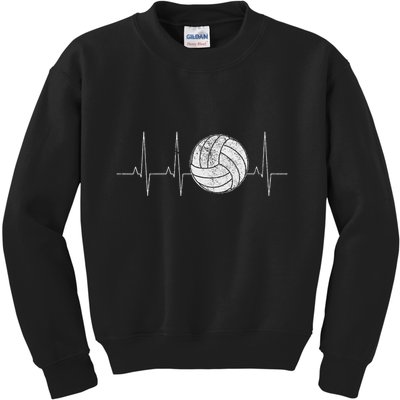 Volleyball Heartbeat As Funny Volleyball Gift Ideas Kids Sweatshirt