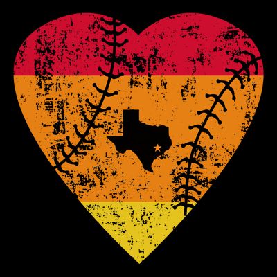 Vintage Houston Baseball Heart T-Shirt