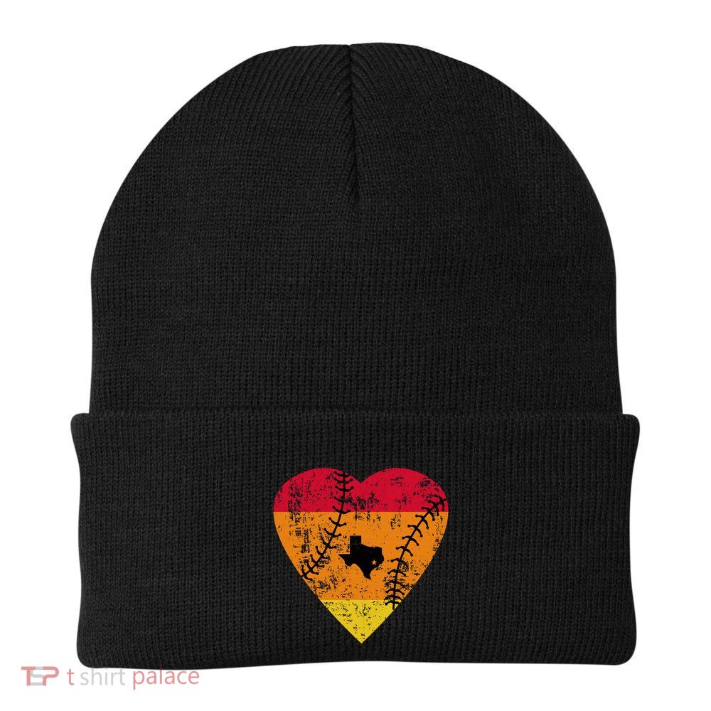 Vintage Houston Baseball Heart Beanie