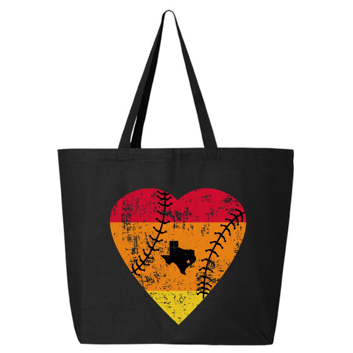 Vintage Houston Baseball Heart 25L Jumbo Tote