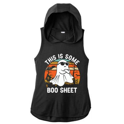 Vintage Halloween Boo Ghost Costume This Is Some Boo Sheet Ladies PosiCharge Tri-Blend Wicking Draft Hoodie Tank