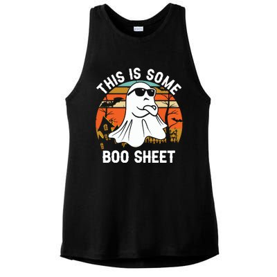 Vintage Halloween Boo Ghost Costume This Is Some Boo Sheet Ladies PosiCharge Tri-Blend Wicking Tank