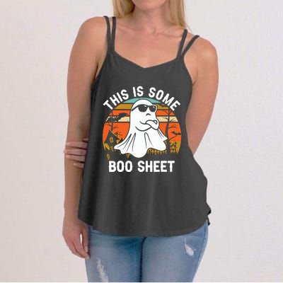 Vintage Halloween Boo Ghost Costume This Is Some Boo Sheet Women's Strappy Tank