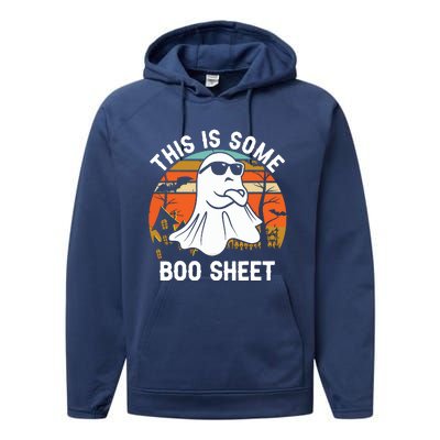 Vintage Halloween Boo Ghost Costume This Is Some Boo Sheet Performance Fleece Hoodie