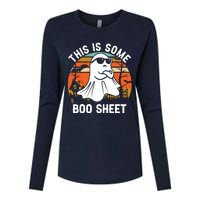 Vintage Halloween Boo Ghost Costume This Is Some Boo Sheet Womens Cotton Relaxed Long Sleeve T-Shirt