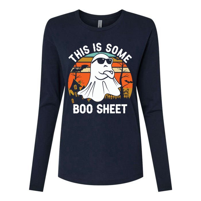 Vintage Halloween Boo Ghost Costume This Is Some Boo Sheet Womens Cotton Relaxed Long Sleeve T-Shirt