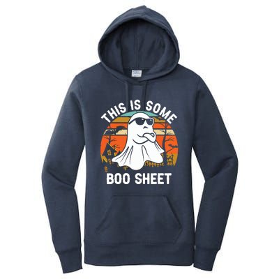 Vintage Halloween Boo Ghost Costume This Is Some Boo Sheet Women's Pullover Hoodie