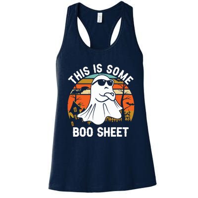 Vintage Halloween Boo Ghost Costume This Is Some Boo Sheet Women's Racerback Tank