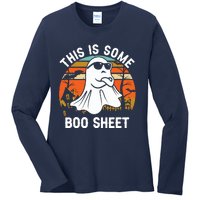 Vintage Halloween Boo Ghost Costume This Is Some Boo Sheet Ladies Long Sleeve Shirt