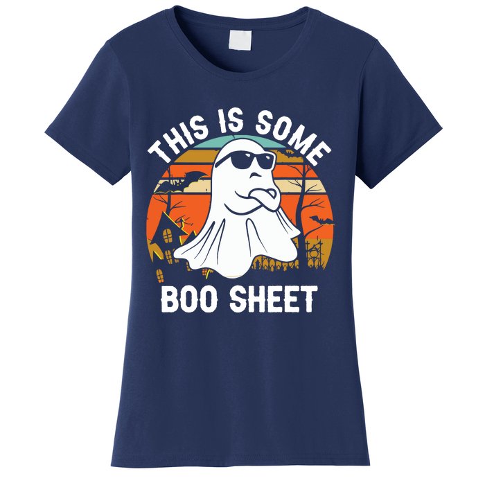 Vintage Halloween Boo Ghost Costume This Is Some Boo Sheet Women's T-Shirt